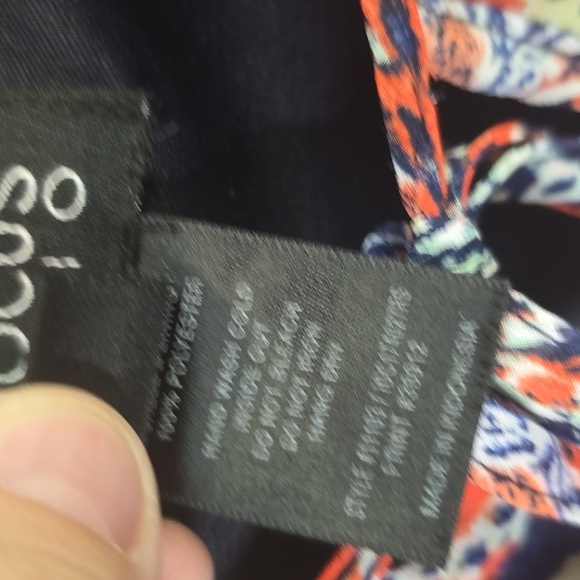 FOCUS Studio Bohemian Print Dress in Orange and Blue, Off Shoulder, Size 8 - Picture 4 of 6